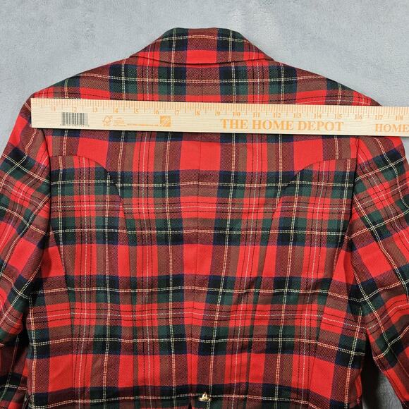 Vintage Versus Gianni Versace Jacket Womens 44 Plaid Wool Gold Button Italy 90s - Picture 13 of 16